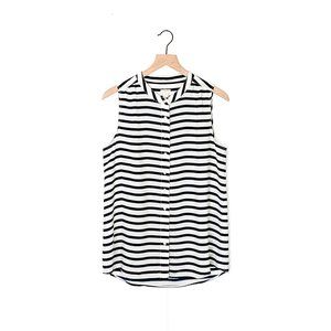 J. CREW FACTORY blue white striped sleeveless top